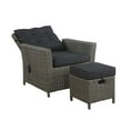 thumbnail image 4 of Alaterre Asti Osier / Rotin Inclinable et Pouf avec Coussin en Gris, 4 of 4