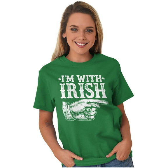 St Patricks Day I'm With Irish Men's Graphic T Shirt Tees Brisco Brands S