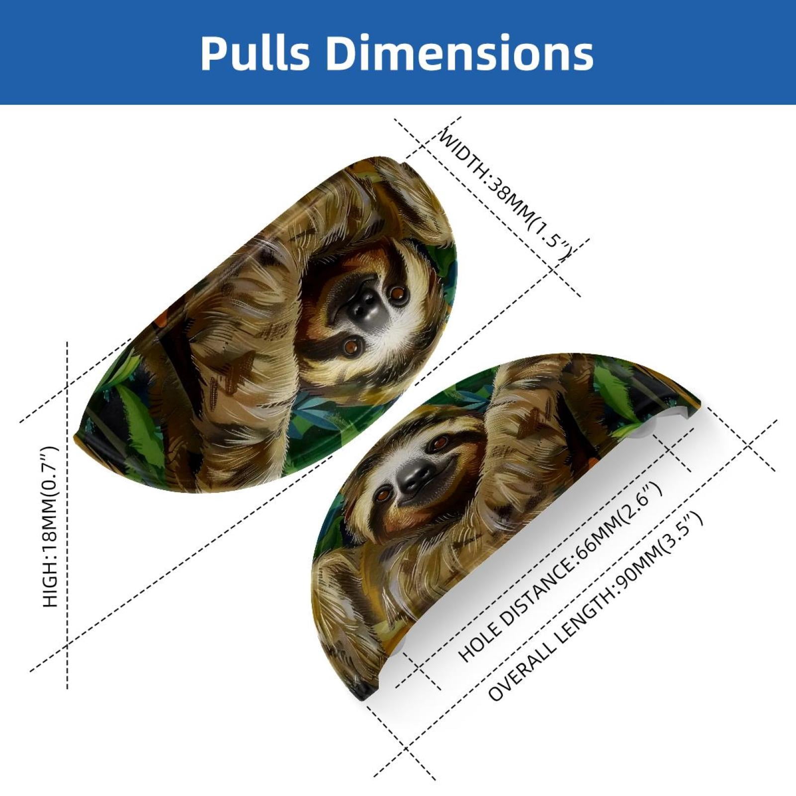 PhooArto 6 Pcs Cup Drawer Pulls, Rainforest Animal Sloth Shell Shape Handles Cabinet Knobs for Dresser Cupboard Closet Wardrobe with Screws
