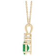 thumbnail image 2 of ANGARA Natural Oval Emerald Solitaire Pendant with Trio Diamond in 14K Yellow Gold for Women (Size-6x4mm) | May Birthstone, Birthday, Anniversary, Jewelry Gift for Women | Natural Emerald Necklace, 2 of 7