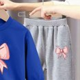 thumbnail image 4 of NOLDARES Toddler Girl Baby Outfits Clothing Long Sleeve Soft Tee + Joggers 2 Piece Clothes Set Cute for School(Blue,4-5 Y), 4 of 5