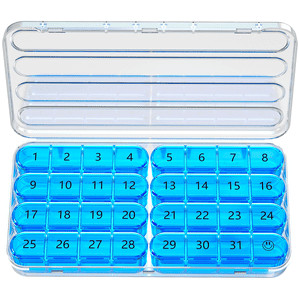 Apenu Monthly Pill Organizer, 32 Compartments, 30-Day