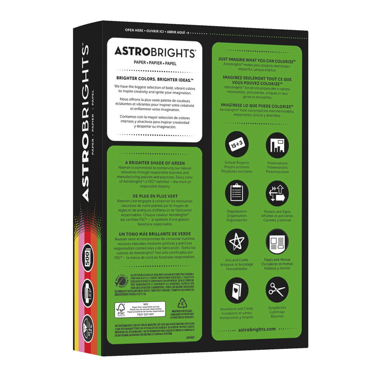 Astrobrights Color Printer Paper, 8-1/2 X 11 Inches, Set Of 5