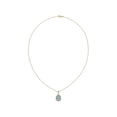 thumbnail image 4 of 2.00 T.C.W Pear Cut Aquamarine Gemstone Natural Diamond Beautiful Minimalist Pendant for Ladies 14K Yellow Gold With 18 inches Chain, 4 of 6