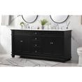 thumbnail image 2 of Elegant Decor Wesley 72" Solid Wood Steel Double Bathroom Vanity Set in Black, 2 of 8