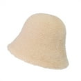thumbnail image 4 of Winter Hats for Women Fleece Lined Beanie Knit Chunky Womens Snow Cap Women's Winter Plush Bucket Hat Windproof Warm Earprotection Fisherman's Hat Beige, 4 of 5
