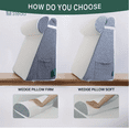 thumbnail image 3 of Memory Foam Bed Wedge Pillow Set of 2 - Adjustable Triangle Pillow for Back, Neck & Knee Support, Includes Removable Washable Cover, 3 of 6