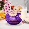 thumbnail image 4 of chaungfeng Chicken Plastic Candy Dish with Lid, Rural Candy Jar Snack Bowl Cookie Jar Hen Shape Easter Candy Buffet Jars Kitchen Storage Jar - 4.7"x3.2"x3.1" - Purple, 4 of 6