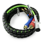 15ft 3 in 1 ABS & Air Line Hose Wrap 7 Way Electrical Cable Semi Truck Trailer