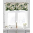 thumbnail image 2 of Tropical Palm Linen Curtain Valance for Bedroom/Bathroom/Kitchen/Living/Dining Room Window,Retro Green Coconut Plant Tree Summer Farmhouse Pocket Topper Drapes Decorative Cafe Drapery Panel 42"x12", 2 of 6