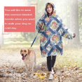 thumbnail image 4 of Wearable Oversized Blanket,Pioneer Flower Floral Print Pattern Wearable Blanket Hoodie for Adults,Cozy Hooded Blankets with Super Pockets,Super Warm Fuzzy Pullover for Women & Men, 4 of 6
