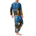 thumbnail image 2 of Sikiie Mountain Blue Flowers Vase Mens Pajama Set, Soft Warm Long Sleeve Sleepwear, Cozy Button-Down Pjs for Men-Medium, 2 of 7