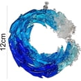 thumbnail image 4 of Blue Wave Fused Glass Wall Decor,Handcrafted with Fused Blue Wave Glass and a Crystal Prism, Essence of The Ocean Perfect for Indoor or Outdoor Decor, 4 of 7