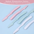 thumbnail image 3 of EXLEAF 15 Pcs Folding Eyebrow Razors for Women Face Fuzz Remover Facial Hair Removal for Women and Men Travel Dermaplaning Beauty Tool - Green White Pink, 3 of 7