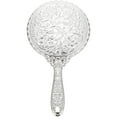 thumbnail image 5 of FRCOLOR Retro Rose Handle Mirror Silver ABS Compact and Practical for Home, 5 of 6