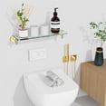 thumbnail image 6 of Woindo Bathroom Glass Shelf, Floating Tempered Glass Bathroom Wall Shelf Rectangle 20 Inch Shelves Gold Bracket Mount Modern, 6 of 11