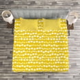 thumbnail image 3 of Ambesonne Yellow and White Quilted Bedspread Set 3 Pcs, Doodle Circles, King Size, Earth Yellow and White, 3 of 3