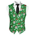 thumbnail image 5 of Yuyamidu Santa Claus Mens Suit Vest Business HO-HO-HO Formal Dress Vests for Men Green Christmas Casual Wedding Tuxedo Party Waistcoat Size 4XL, 5 of 7