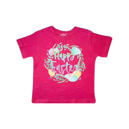 

Inktastic Happy Easter Pastel Egg Wreath with Laurels Gift Toddler Boy or Toddler Girl T-Shirt