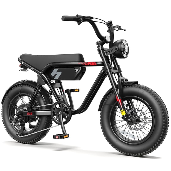 Actbest Electric Bike for Adults, 16"x 4.0" Fat Tire Ebike, 750W (Peak 1500W) 48V 10.4Ah 25MPH Full Suspension, E-Mountain Bicycle