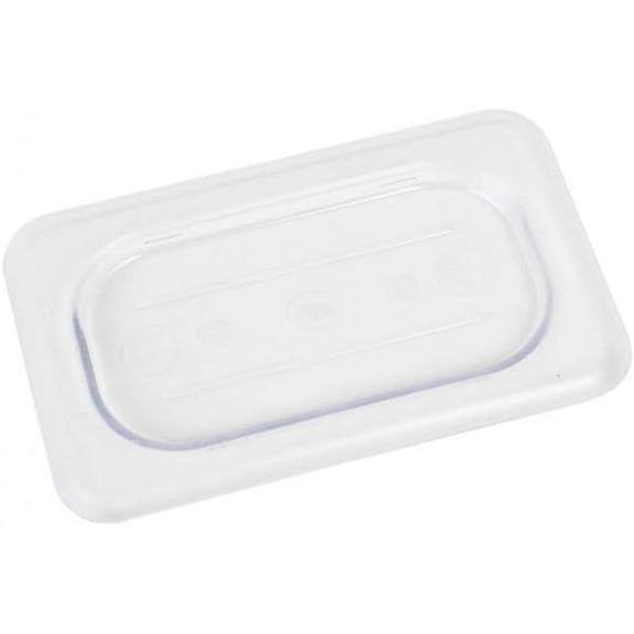TrueCraftware- 1/9 Size Solid Polycarbonate Food Pan Lid Clear Color- Food Storage Container Cover Restaurant Commercial Hotel Pans Cover for Food Prep Fruits Vegetables Beans Corns