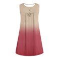 thumbnail image 4 of Women's Sleeveless Dress, Gradient Print Round Neck Button Front, Soft Polyester Casual Dress for Spring and Summer Daily Wear, 4 of 7