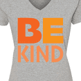 thumbnail image 4 of Inktastic Be Kind Logo in Orange Women's V-Neck T-Shirt, 4 of 5