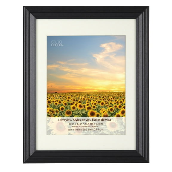 8" x 10" Black Lifestyles Frames With Mat By Studio Decor - Includes Pre-attached Hanging Hardware - Horizontal or Vertical Display - 3 Pack