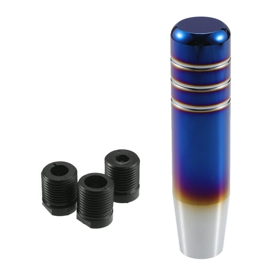 Unique Bargains Gear Shift Knob Aluminum Alloy Cylinder for Automatic and Manual Vehicle with 3 Adapter Burnt Blue 1 Set