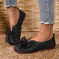 thumbnail image 2 of Women's Flat Slip on Shoes with Elegant Bowknot Comfortable Lightweight Breathable Design Casual Shoes for Indoor Outdoor Walking Black Size 8, 2 of 5