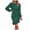 Green, variant on Women's Long Sleeves Bodycon Mini Dress Ruched Puff Sleeve Ruffle Hem Round Neck Pencil Cocktail Party Dresses (Black, M)