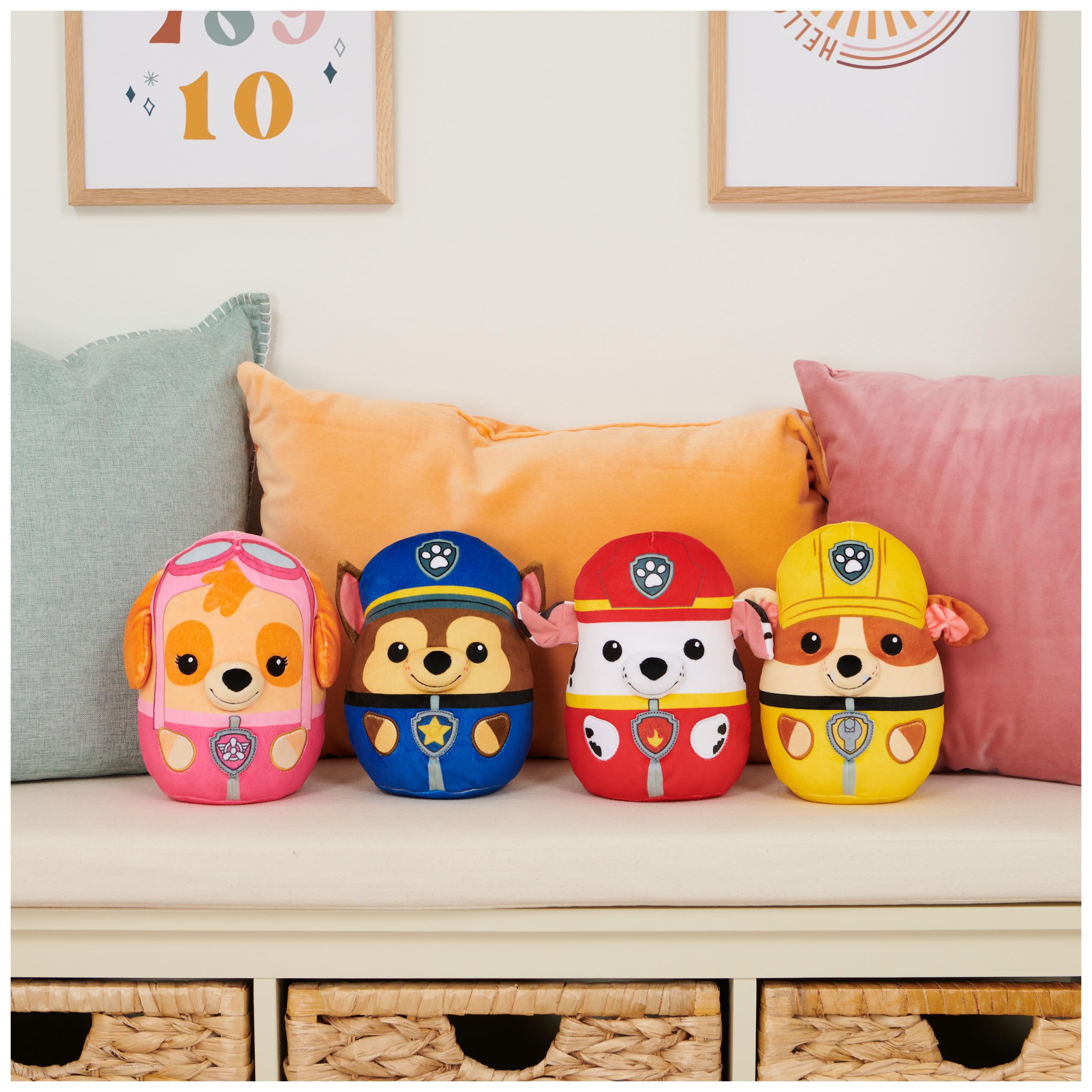PAW Patrol Chase Squish Plush, Official Toy from The Hit Cartoon, Squishy Stuffed Animal for Ages 1 and Up, 8