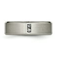 thumbnail image 3 of Titanium Satin & Polished with Diamonds 7mm Band, 3 of 11