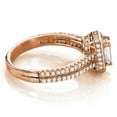 thumbnail image 2 of Ladies 14K Halo Emerald Cut Natural 1.2 Ctw Diamond Unique Engagement Ring (Rose Gold Size 5), 2 of 3