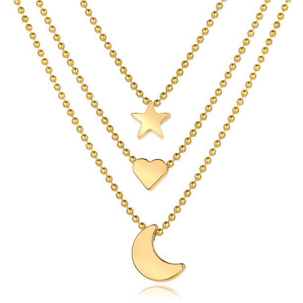 Collar Con Colgante De Letras De Cristal Para Mujer , De Oro Multicapa , Cadena , Gargantilla , Accesorios De Joyería
