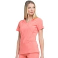 thumbnail image 7 of Dickies EDS Essentials Women Scrubs Top, Mock Wrap, DK625, L, Ravashing Coral, 7 of 7