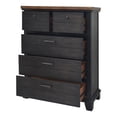thumbnail image 3 of Bowery Hill Farmhouse Chocolate and Honey Brown Wood Five-Drawer Chest, 3 of 11