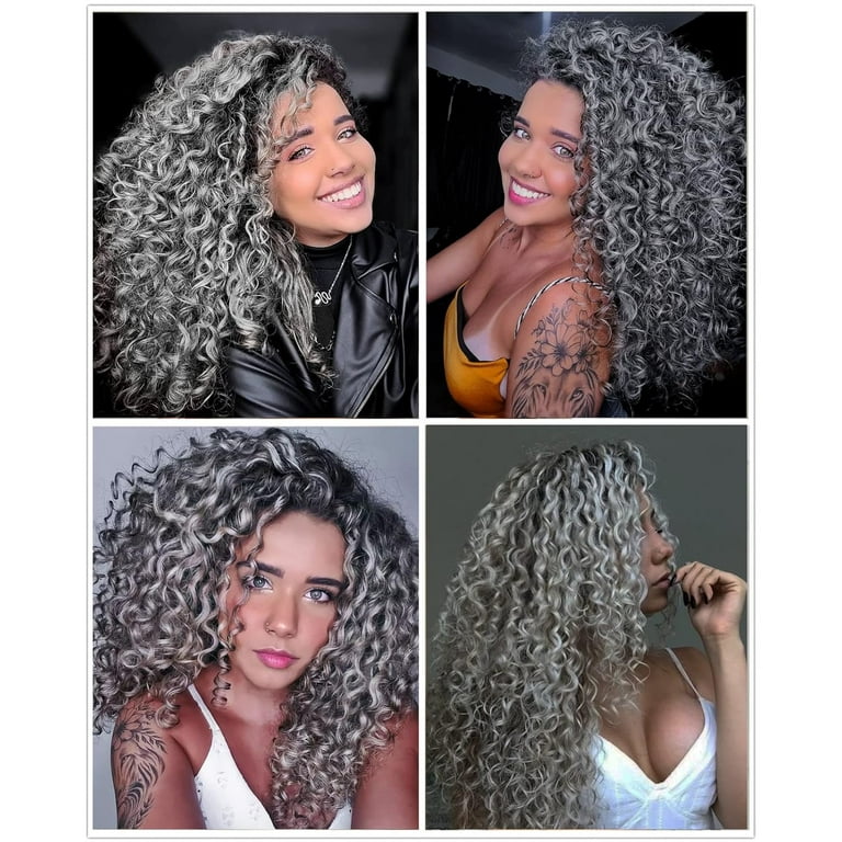 Creamily Crochet Hair for Black Women 14 Gray Ocean Wave Crochet Hair  Kanekalon Curly Braiding Hair Jamaican Bounce Crochet Hair 3 Pack Hair