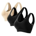 thumbnail image 2 of Busydd Bras for Women 3 Piece Sets Solid Color High Support Sports Bra Comfy Light Padded Seamless Wireless Bras Plus Size Sports Bras for Women S-5XL, 2 of 5