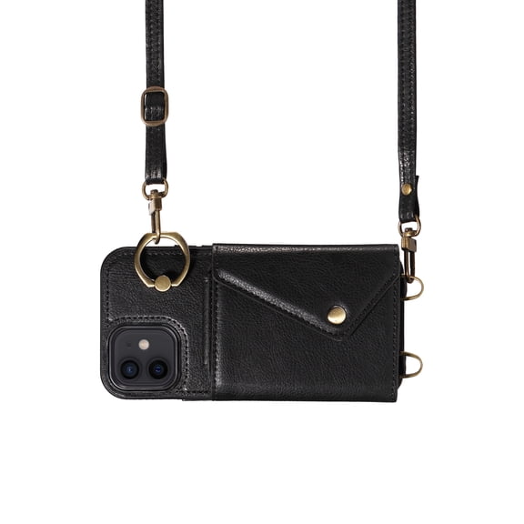 Crossbody Case for iPhone 12 Pro, Adjustable Shoulder Strap 47" / 1.2m, Finger Ring Holder with 6 Card Slots