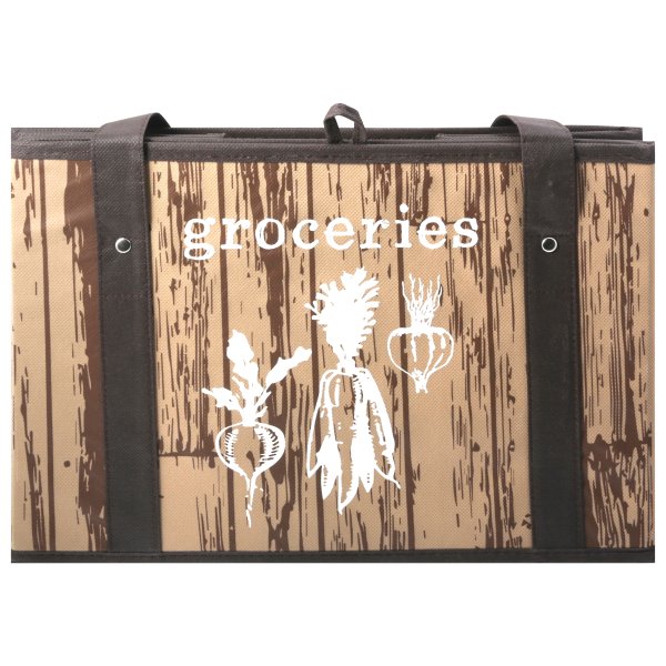 Earthwise Reusable Grocery Bag Set Deluxe Collapsible Shopping Box with