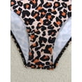 thumbnail image 5 of HOWPAY Girls Swimsuit 2 Piece Leopard and Floral Print Quick Dry Tankini Sets Sleeveless Sports Swimwear Summer Sun Beach Bathing Suits Brown, 5 of 8