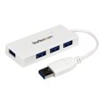 thumbnail image 1 of StarTech.com 4 Port USB 3.0 Hub - Multi Port USB Hub w/ Built-in Cable - Powered USB 3.0 Extender for Your Laptop - White (ST4300MINU3W) - Hub - 4 x SuperSpeed USB 3.0 - desktop - for P/N: FCREADMICRO3, MSDREADU2OTG, MSDREADU3CA, 1 of 8