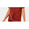 thumbnail image 3 of JM COLLECTION Womens Red Twist Front Short Sleeve Keyhole Wear To Work Top S, 3 of 3
