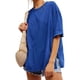 thumbnail image 1 of Karight Womens Oversized Tshirts Summer Casual Short Sleeve Crew Neck T Shirt Loose Fit Side Slit Tee Tops, 1 of 9
