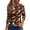 Purple, variant on Womens 3/4 Sleeve Tops Halloween Spooky Bat Print Crewneck Loose Casual Tunic Tee Tops