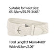 thumbnail image 3 of Cinturón Allegra K Woven Wide Trenzado para Mujer Blanco, 3 of 4