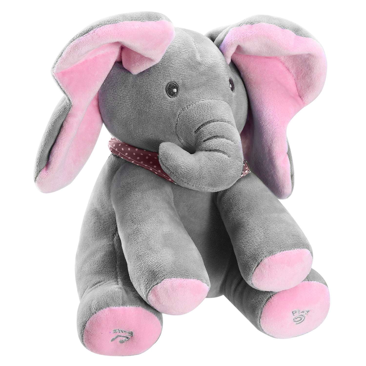 talking elephant plush toy with music