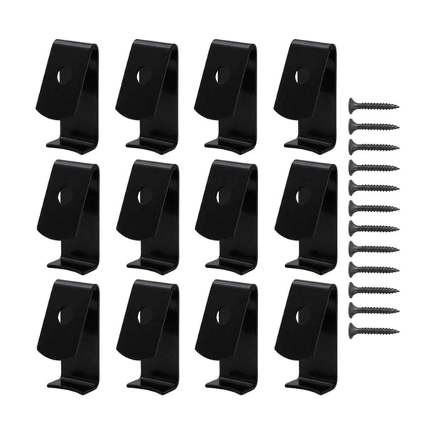 12 piezas de clips para macetas de metal, soporte para plantas, ganchos para colgar macetas, gancho de pared para exteriores Negro