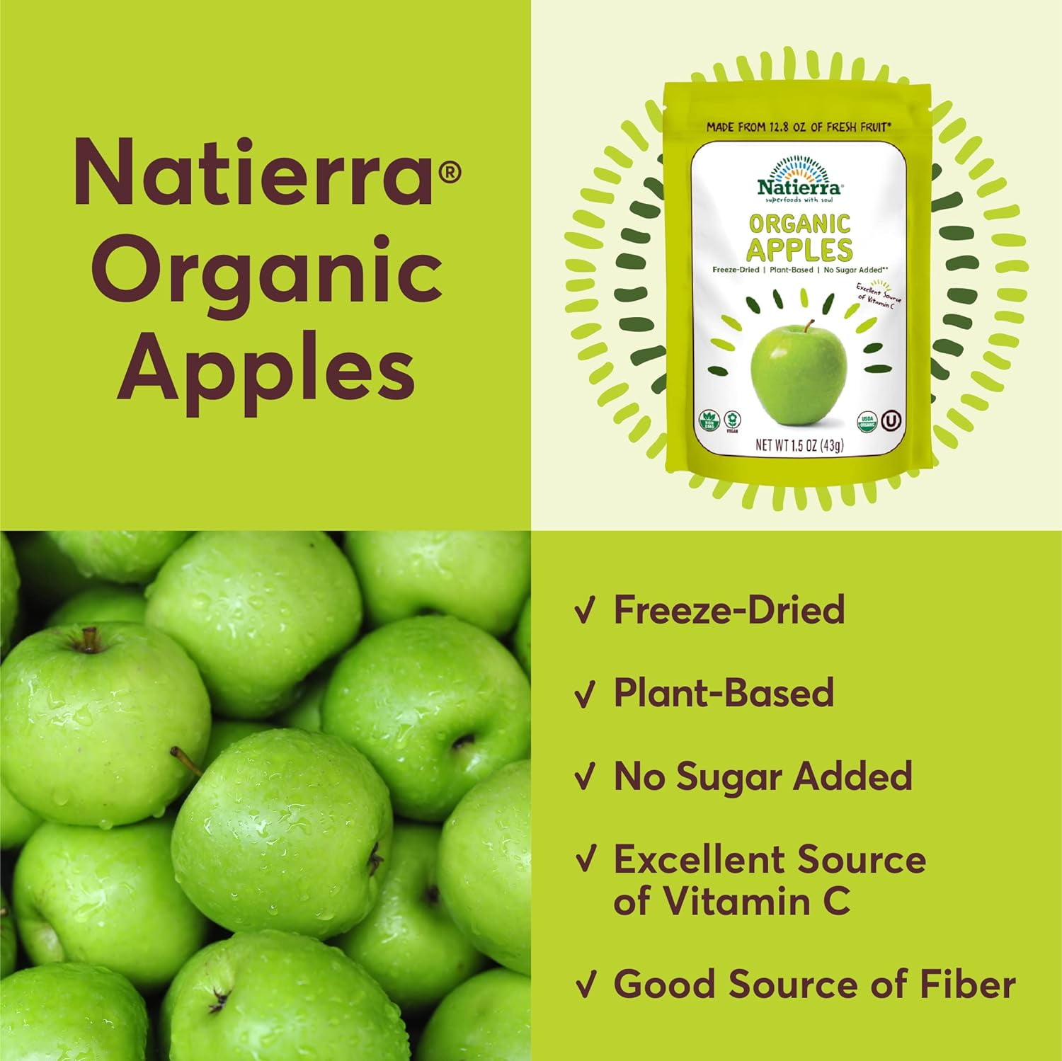 Nature's All Foods Organic Apples 1.5 oz Pkg - Swanson®